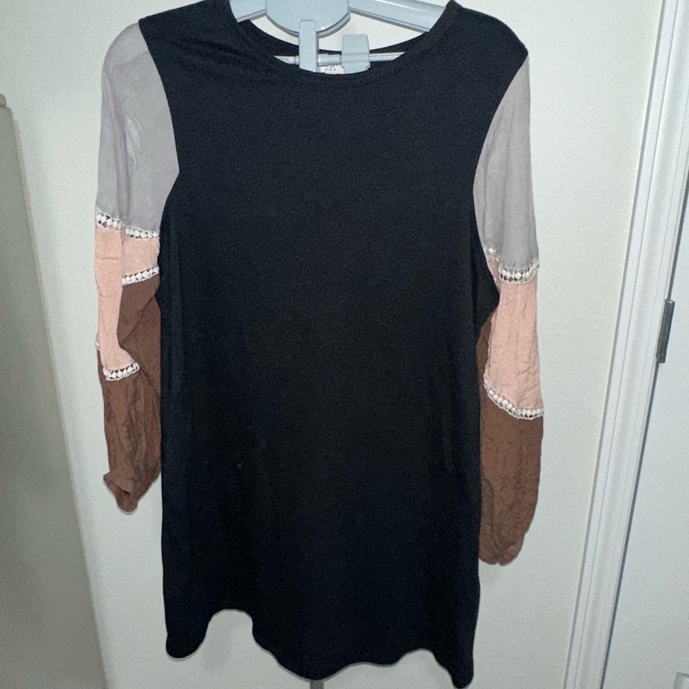 Umgee Colorblock Long Sleeve Dress